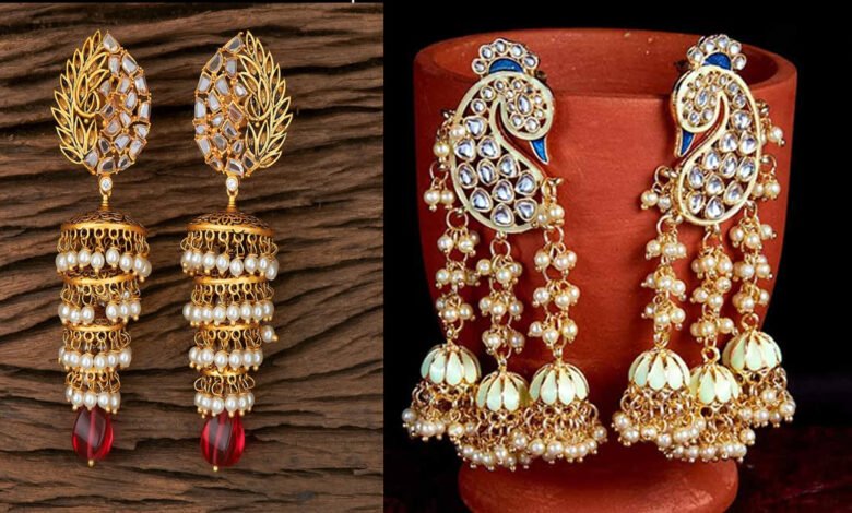 Kundan Earrings Designs : कुंदन ईयररिंग्स के ये डिजाइन आपके लुक पर खूब जचेंगे