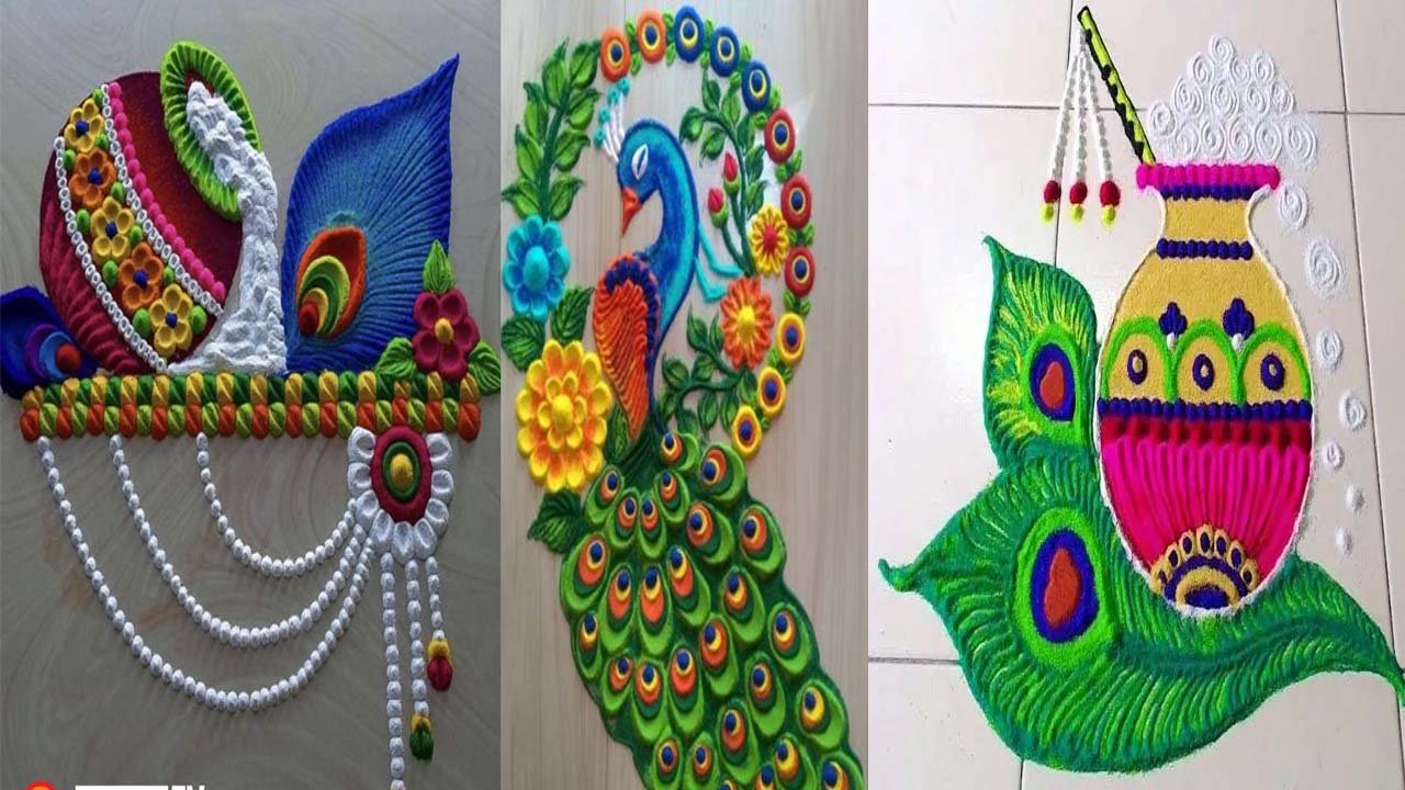 Rangoli Designs Rangoli :महज 15 मिनट में बनाएं बाल गोपाल की यह खूबसूरत रंगोली