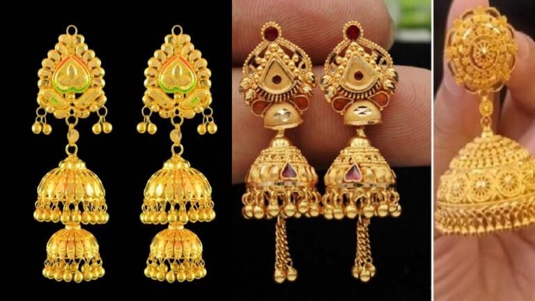 Gold Jhumka Design : खूबसूरत गोल्ड झुमका डिज़ाइन