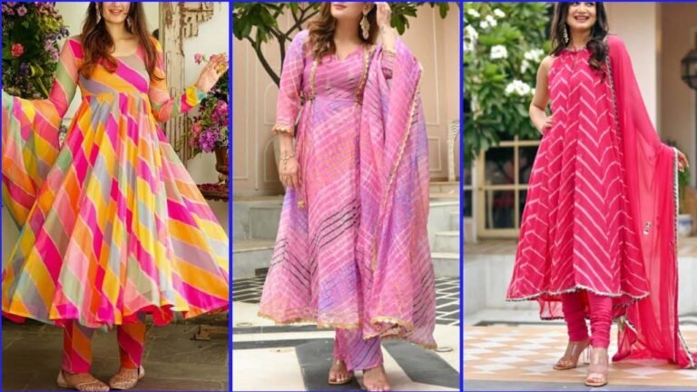 Lehariya Suit Designs : पार्टी वियर में खूबसूरत लुक पाने के लिए ट्राई करें , सिंपल लहरिया सूट डिजाइन