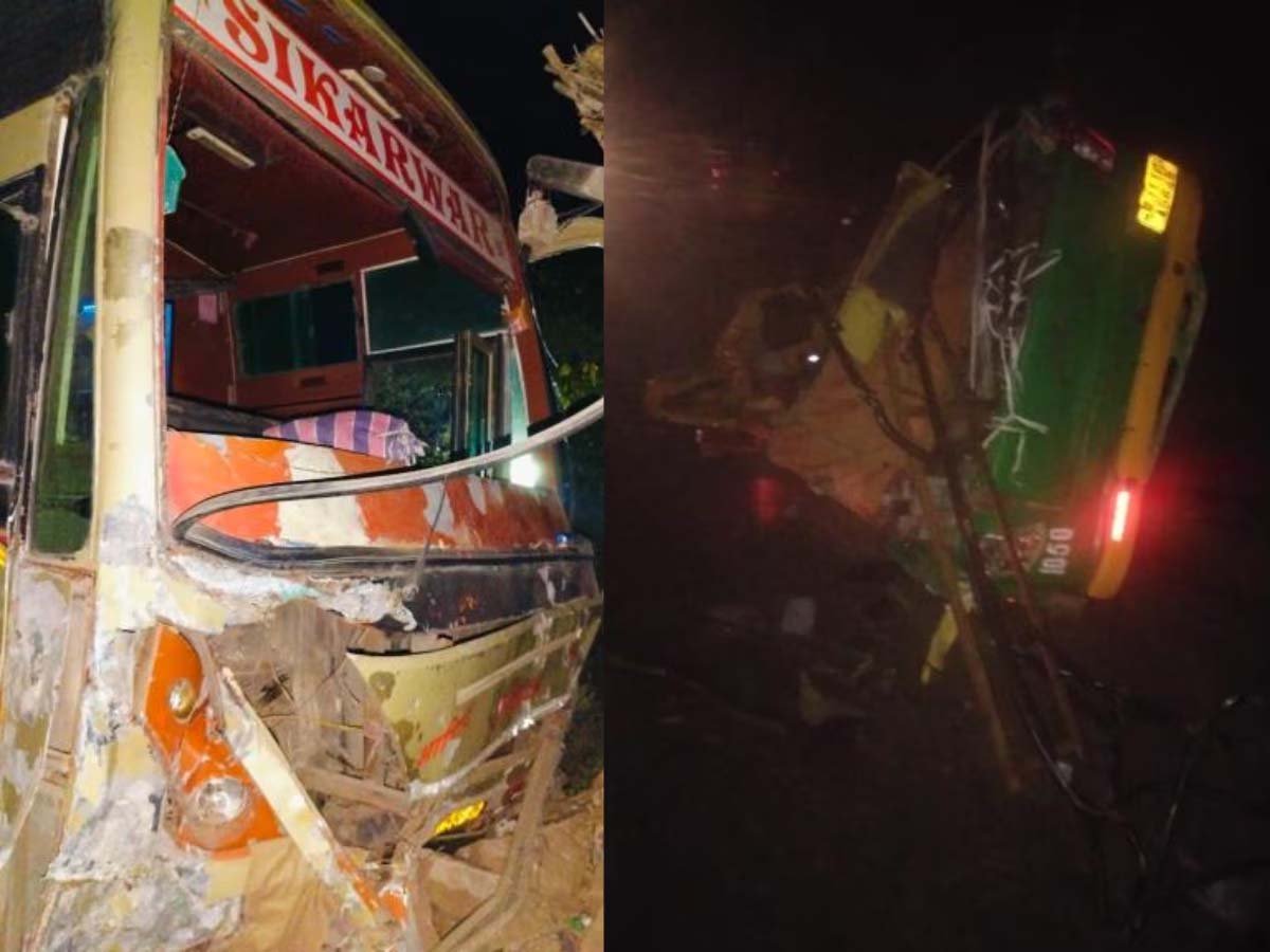 बस और टेंपो की Accident में 8 बच्चों समेत 11 लोगों की मौत