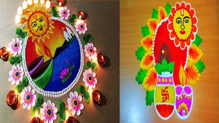 Chhath Puja Rangoli Designs: छठ पूजा रंगोली डिज़ाइन बनाएं, अपने आंगन को सजाएं