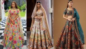 मेहंदी फंक्शन में खूबसूरत हल्के रंग केLehenga को स्टाइल करें