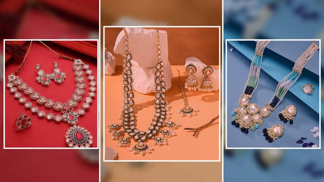 Jewellery Designs : साड़ी पर अच्छे लगेंगे नेकलेस सेट