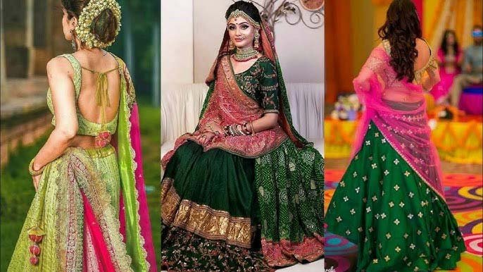 मेहंदी फंक्शन में खूबसूरत हल्के रंग केLehenga को स्टाइल करें