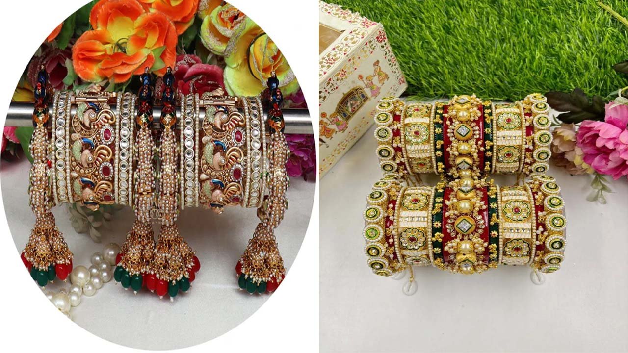 Bridal Bangles Designs : दुलहन के लिए ये लाल-हरी चूड़ियां, देखें सेट डिजाइन