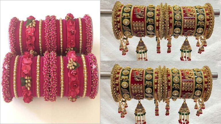 bridal bangles set: गोल्डन कलर के साथ खूब जचेंगी लाल-हरे रंग की ये चूड़ियां ,मिलेगा फैंसी लुक