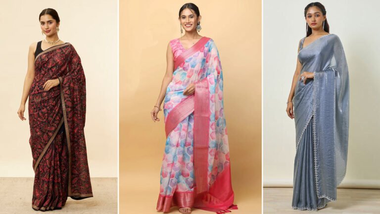 Saree Designs : ऑफिस इवेंट में चाहती हैं स्टाइलिश लुक तो वियर करें ये लेटेस्ट डिजाइंस साड़ी