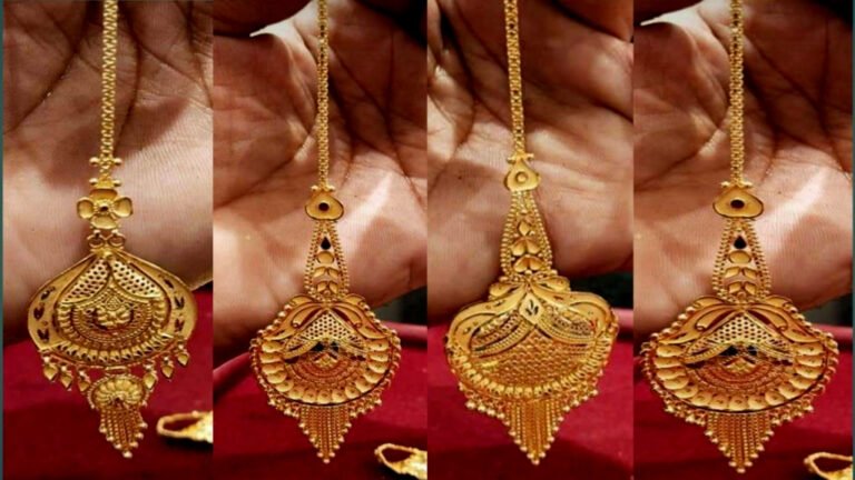 Gold maang tikka design: खूबसूरत गोल्ड मांग टीका डिज़ाइन देखे