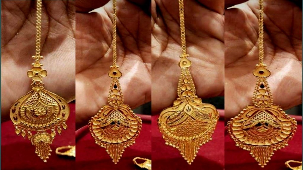 Gold maang tikka design: खूबसूरत गोल्ड मांग टीका डिज़ाइन देखे