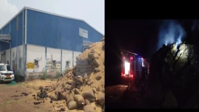 MP-जबलपुर में वेयरहाउस के बाहर रखी धान में आग