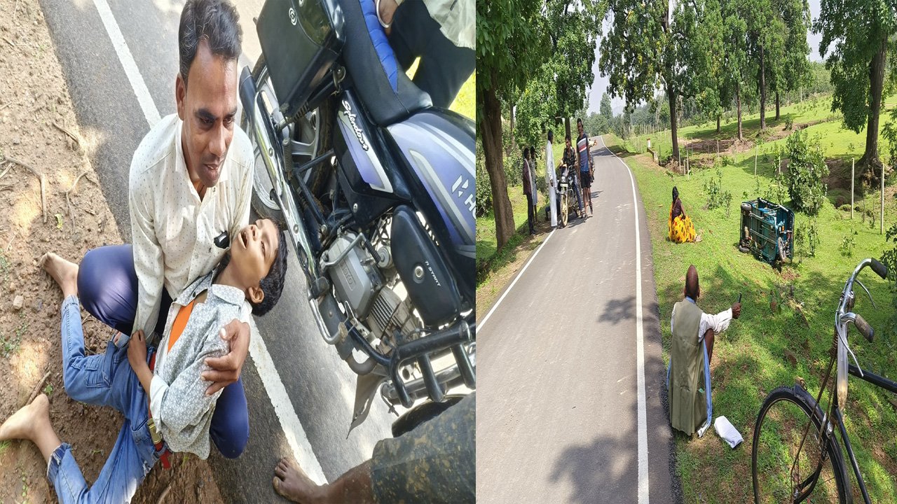 Singrauli -अनियंत्रित ई-रिक्शा के खाई में गिरने से चार यात्री घायल,एक बच्चे की मौके पर मौत