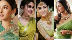 Shravan Green Sarees design : सावन में पहने ये ट्रेंडी साड़ी डिज़ाइन