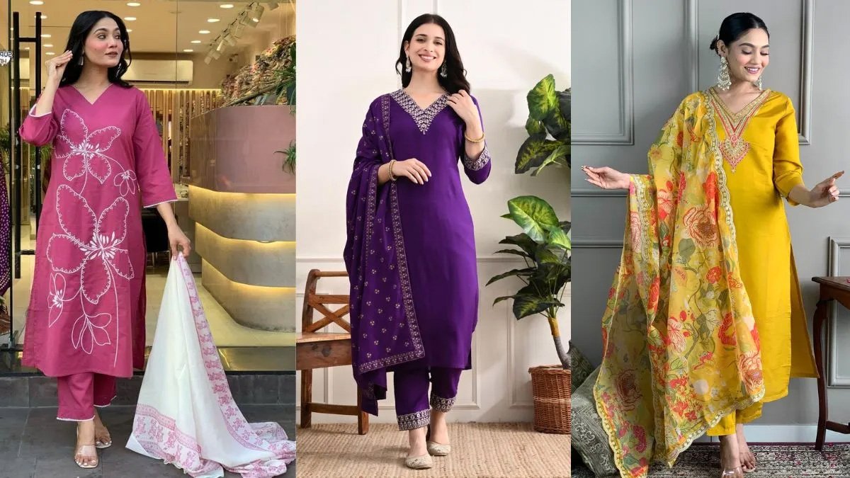 Stylish Kurta Pant: ऑफिस पार्टी में दिखेंगी खूबसूरत ,पहने ये कुर्ता सेट डिज़ाइन