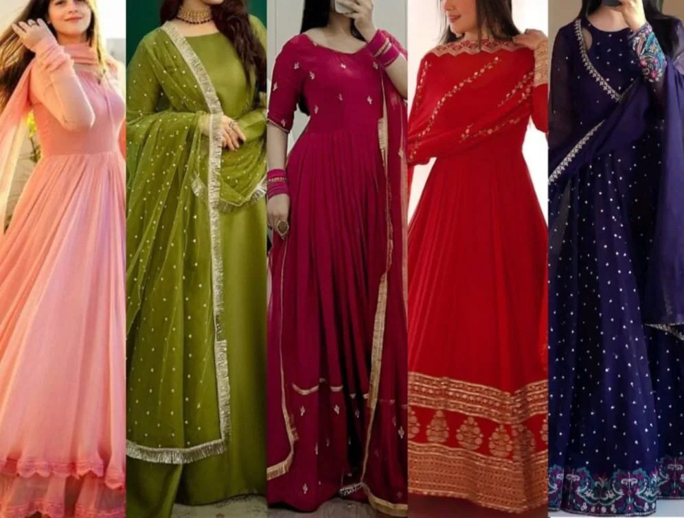 Latest Gown design: दुपट्टे वाला गाउन पसंद कर रहीं लड़कियां ,यहाँ देखें आकर्षक डिज़ाइन