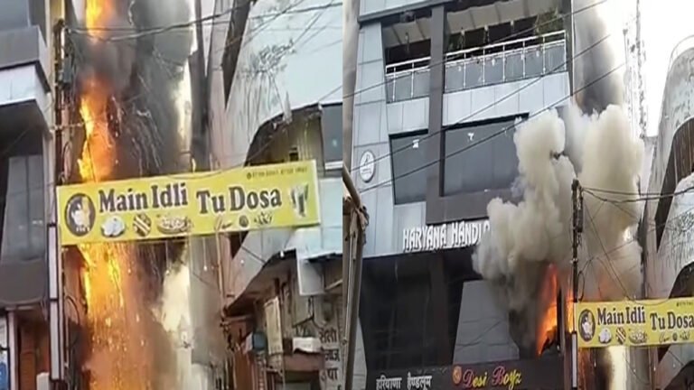 शहडोल शहर के भारती टावर में लगी आग, देरी से पहुंची दमकल, दो करोड़ का नुकसान