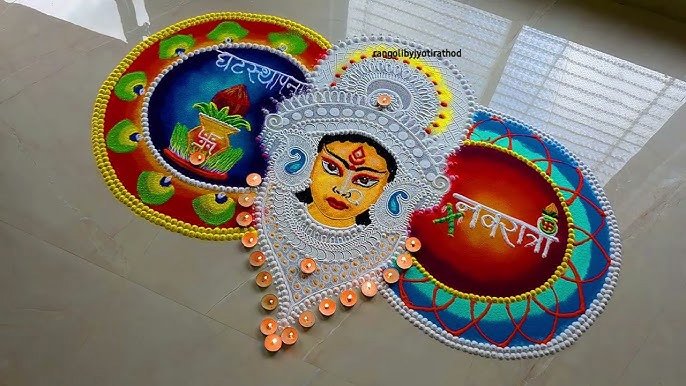 Navratri Rangoli 2025: ट्राई करें ये ट्रेडिशनल और मॉडर्न देवी दुर्गा के रंगोली डिजाइन