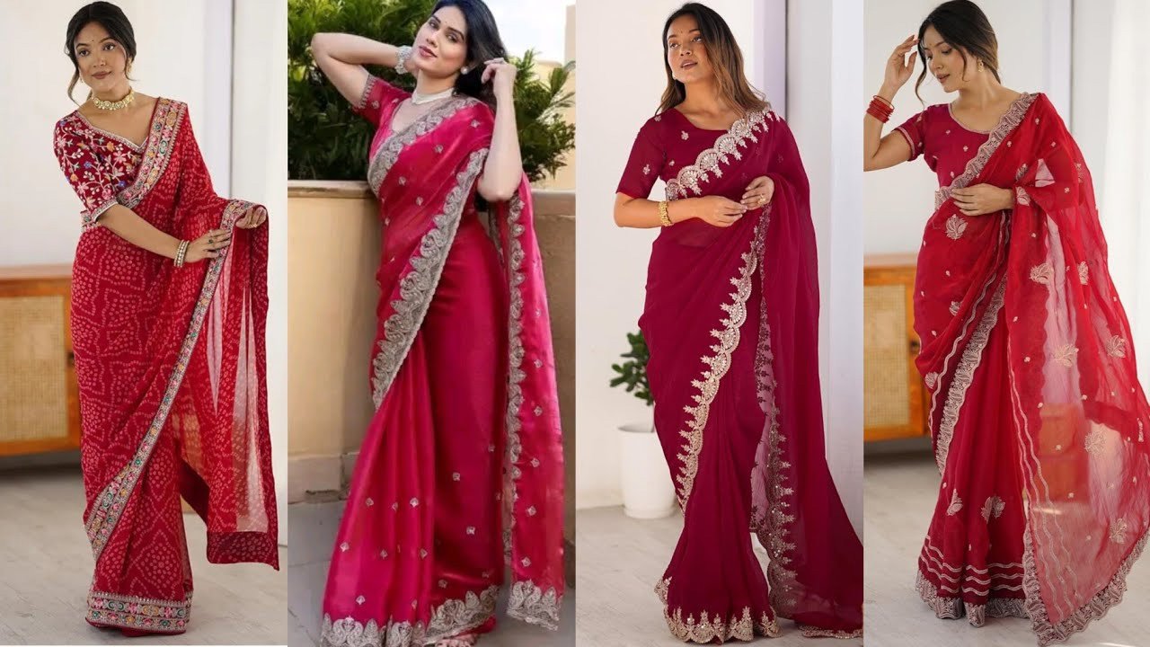 Red Saree Design: इस करवा चौथ पहनें ये सिंपल लाल साड़ी, हर कोई आपकी तारीफ़ करेगा
