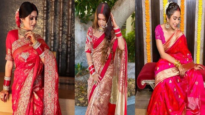 Red Sarees Karwa Chauth: करवा चौथ पर पहनें ये खूबसूरत लाल साड़ियाँ, डिज़ाइन देखें