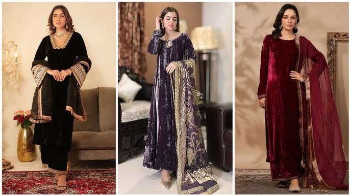 Stylish suit Design: शादी-पार्टी में एलिगेंट लुक के लिए लॉन्ग, वेलवेट और हेवी वर्क स्टाइलिश सूट चुनें