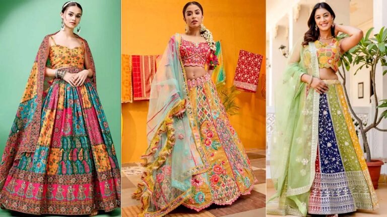 Bridal Haldi Function में पहनें ऐसे मल्टीकलर Lahenge, लुक दिखेगा हटके