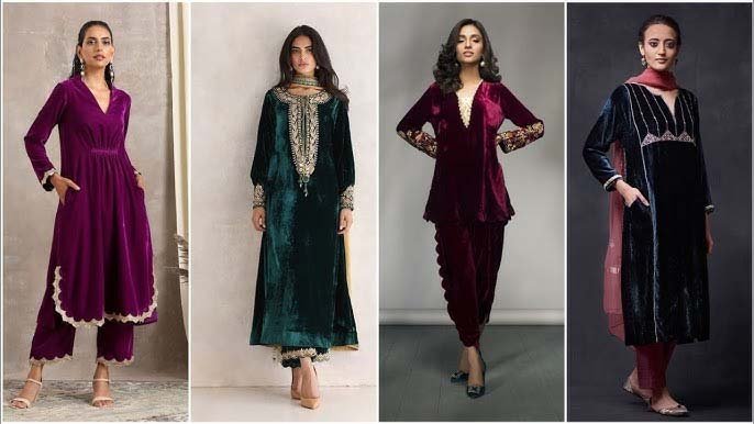 velvet kurta set: विंटर वेडिंग के लिए ट्रेंडी कुर्ता सेट डिजाइन्स
