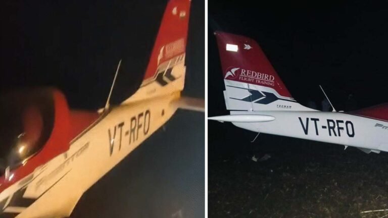 Plane crash in MP - प्लेन क्रैश, दोनों पायलट घायल