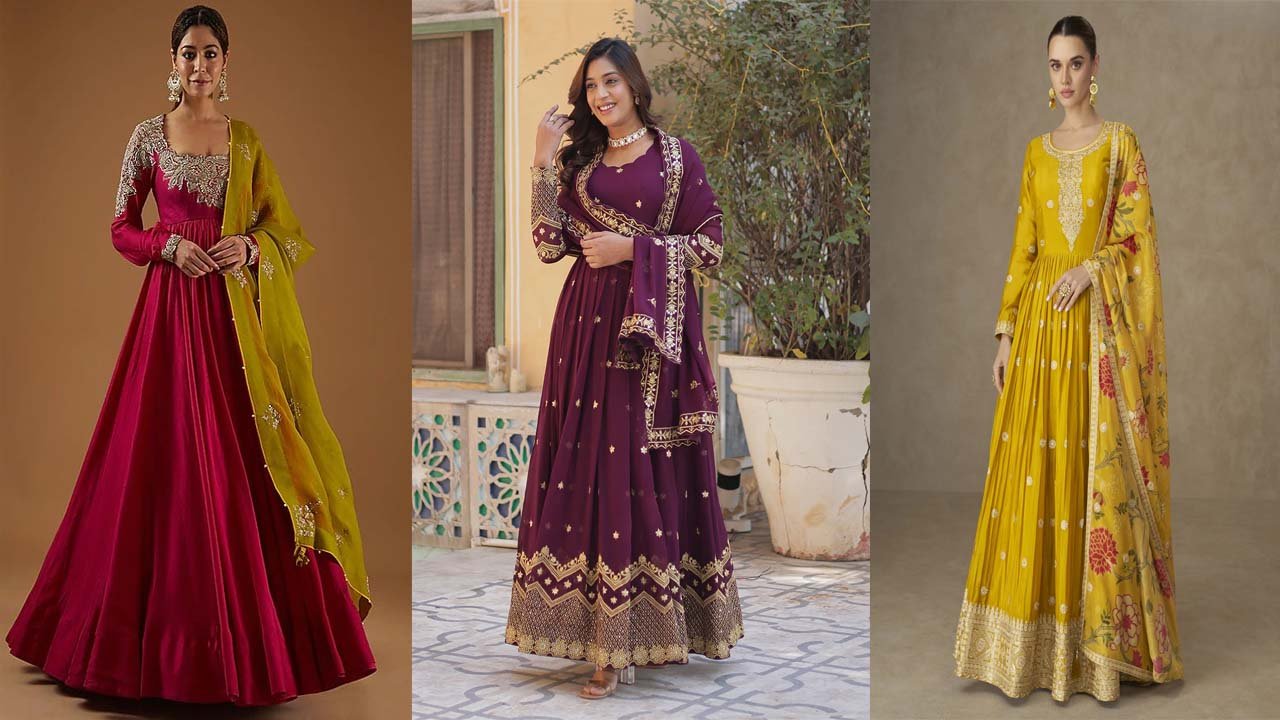 Anarkali suit designs: शादी-फंक्शन में दिखें रॉयल और ग्रेसफुल, ट्रेंड करें ये लेटेस्ट फ्लोइ अनारकली सूट