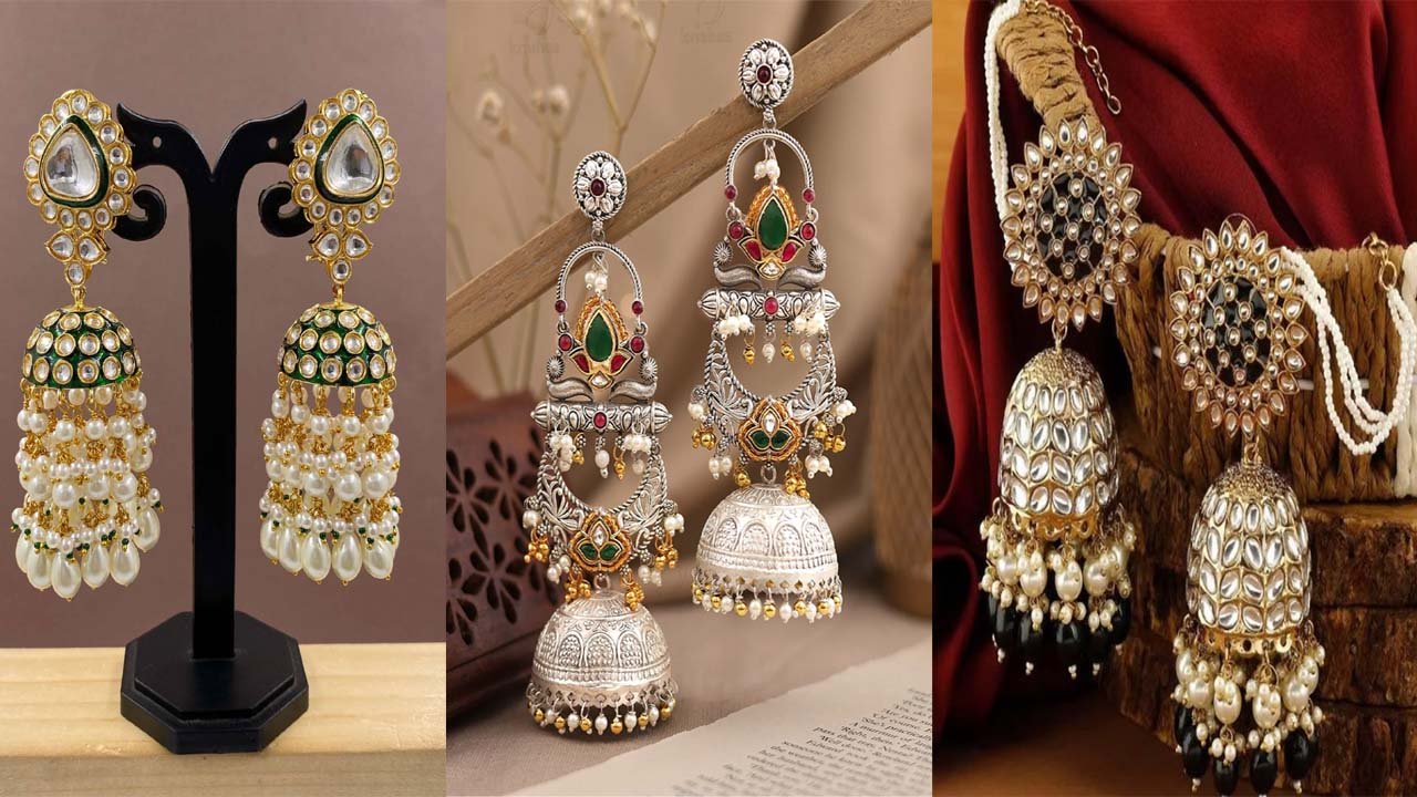 Latest jhumka Designs: साड़ी हो या सूट, लेटेस्ट झुमका ईयररिंग्स से पाएं रॉयल और स्टाइलिश लुक