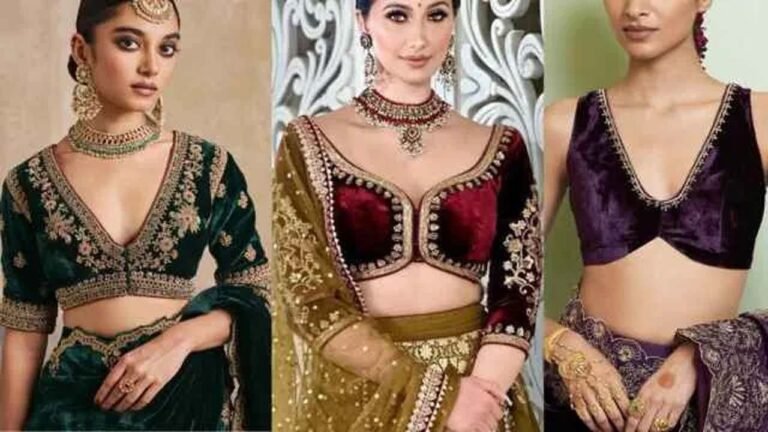 Velvet Blouse Design for Winter : पहनें वेलवेट के लेटेस्ट ब्लाउज डिजाइन