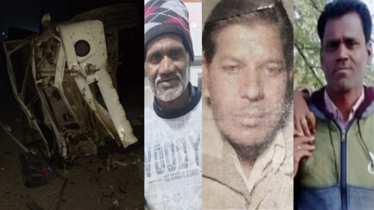 बोलेरो ने बाइक को मारी टक्कर, तीन मजदूरों की मौत