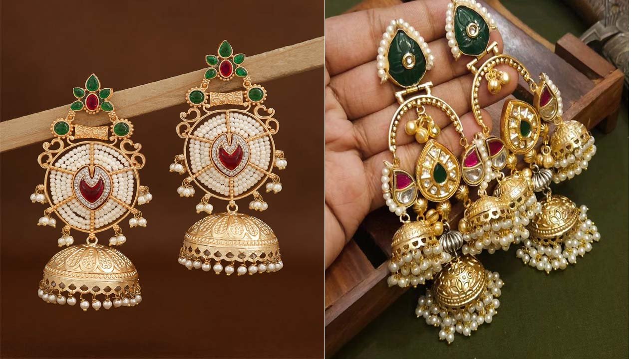 Latest jhumka designs: शादी के लिए रॉयल अट्रैक्टिव झुमका डिज़ाइन देखे