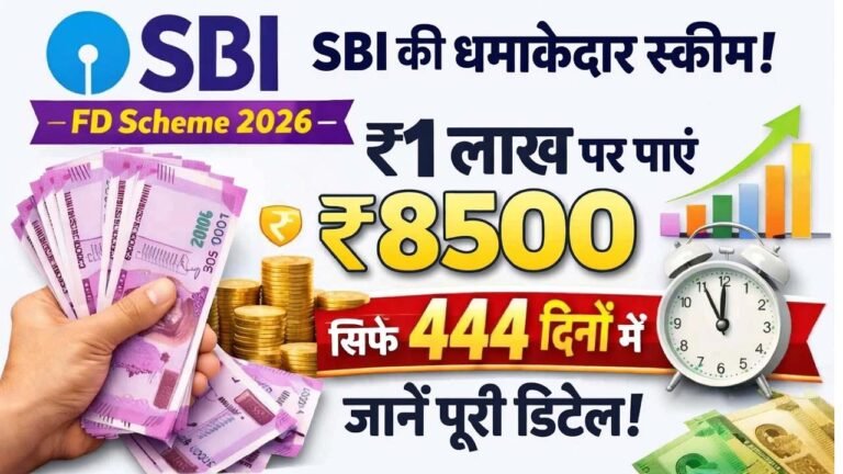 SBI FD Scheme 2026: धमाकेदार अमृत कलश स्कीम लॉन्च! 1 लाख जमा कर 444 दिन में पाएं ₹8500, जानें पूरी डिटेल