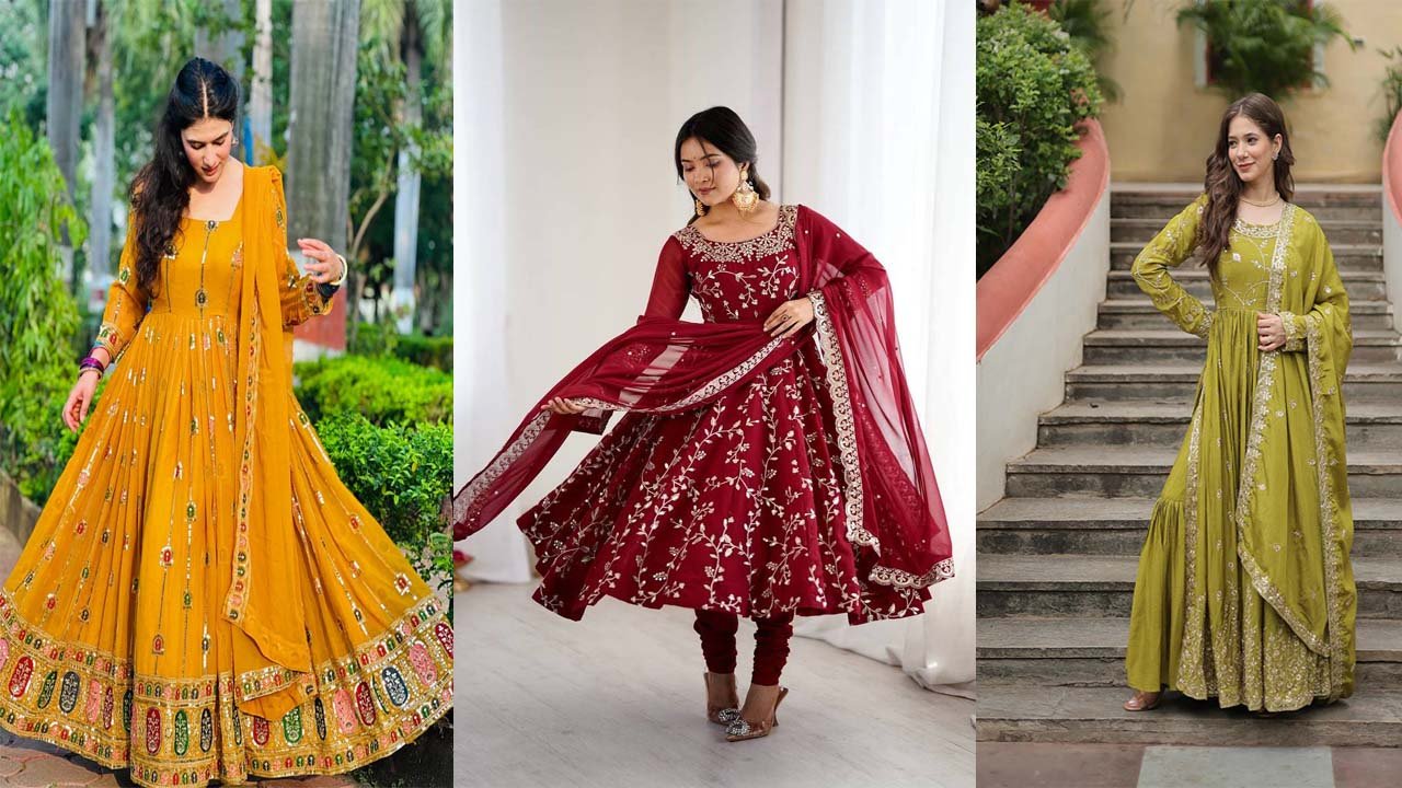 2026 ट्रेंडिंग Anarkali suit designs रॉयल लुक इन हैवी घेरे!