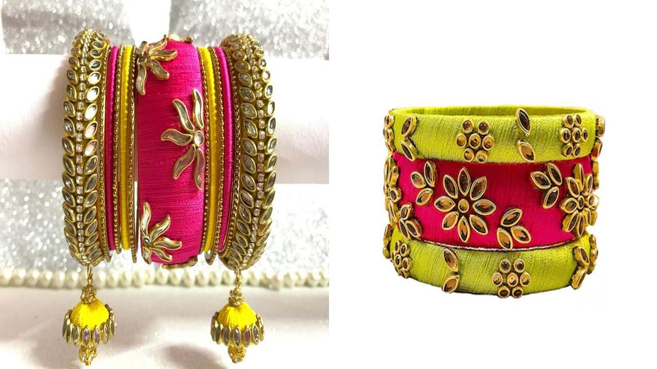 Pink Bangle Designs: डार्क कलर साड़ी के साथ पिंक चूड़ियां देंगी रॉयल टच
