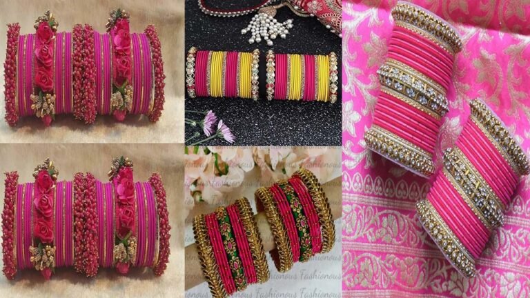 Pink Bangle Designs: डार्क कलर साड़ी के साथ पिंक चूड़ियां देंगी रॉयल टच