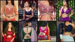 ट्रेंडी V-Neck Blouse Designs साड़ी-लहंगे को बनाएं सुपर स्टाइलिश! शादी-पार्टी लुक 2026