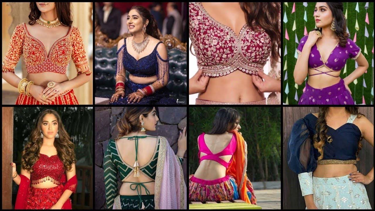 ट्रेंडी V-Neck Blouse Designs साड़ी-लहंगे को बनाएं सुपर स्टाइलिश! शादी-पार्टी लुक 2026