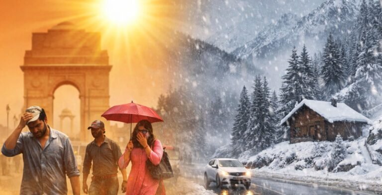 भारत में मौसम ने बदली करवट: दिल्ली-राजस्थान में बढ़ी गर्मी, पहाड़ों में बारिश और बर्फबारी का अलर्ट