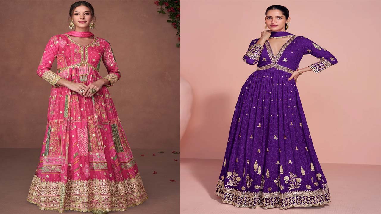 Anarkali Suit Designs: ट्रेंडिंग अनारकली सूट शादी-फंक्शन के लिए फ्लेयर्ड, एम्ब्रॉइडरी और जैकेट स्टाइल्स